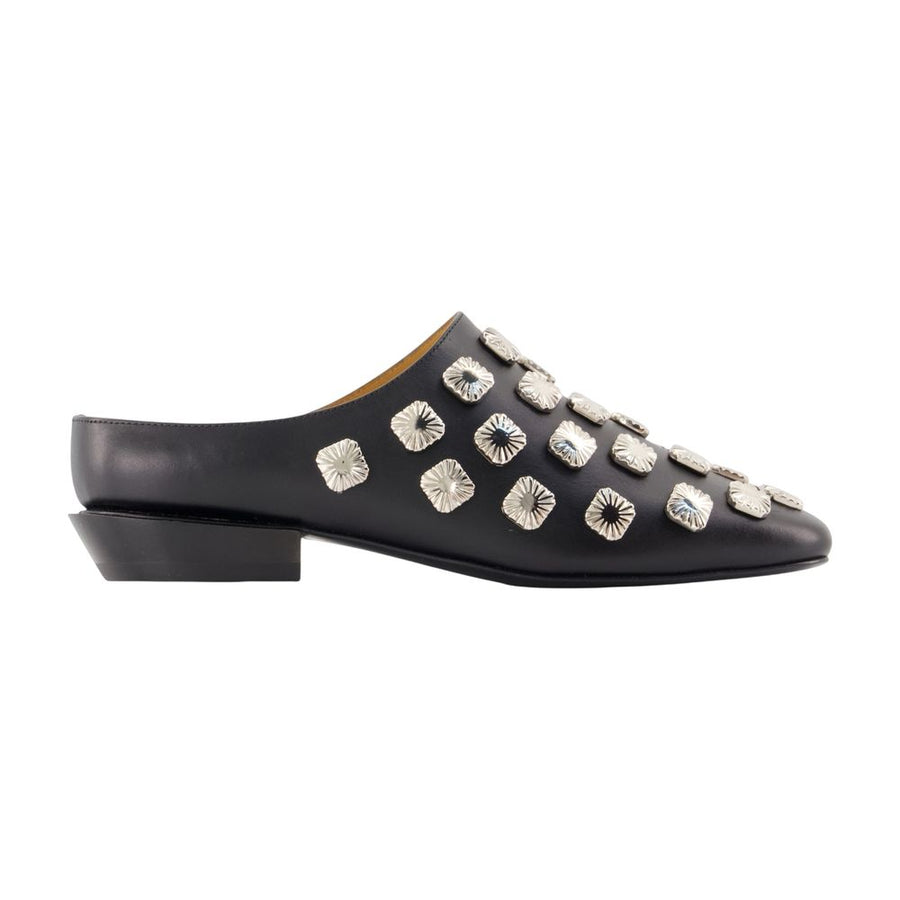 Aj1489 Mules - Toga Pulla Leather Black Cowhide Shoes /