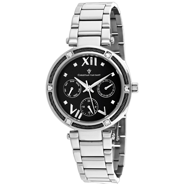 Christian Van Sant Stainless steel case watch in black