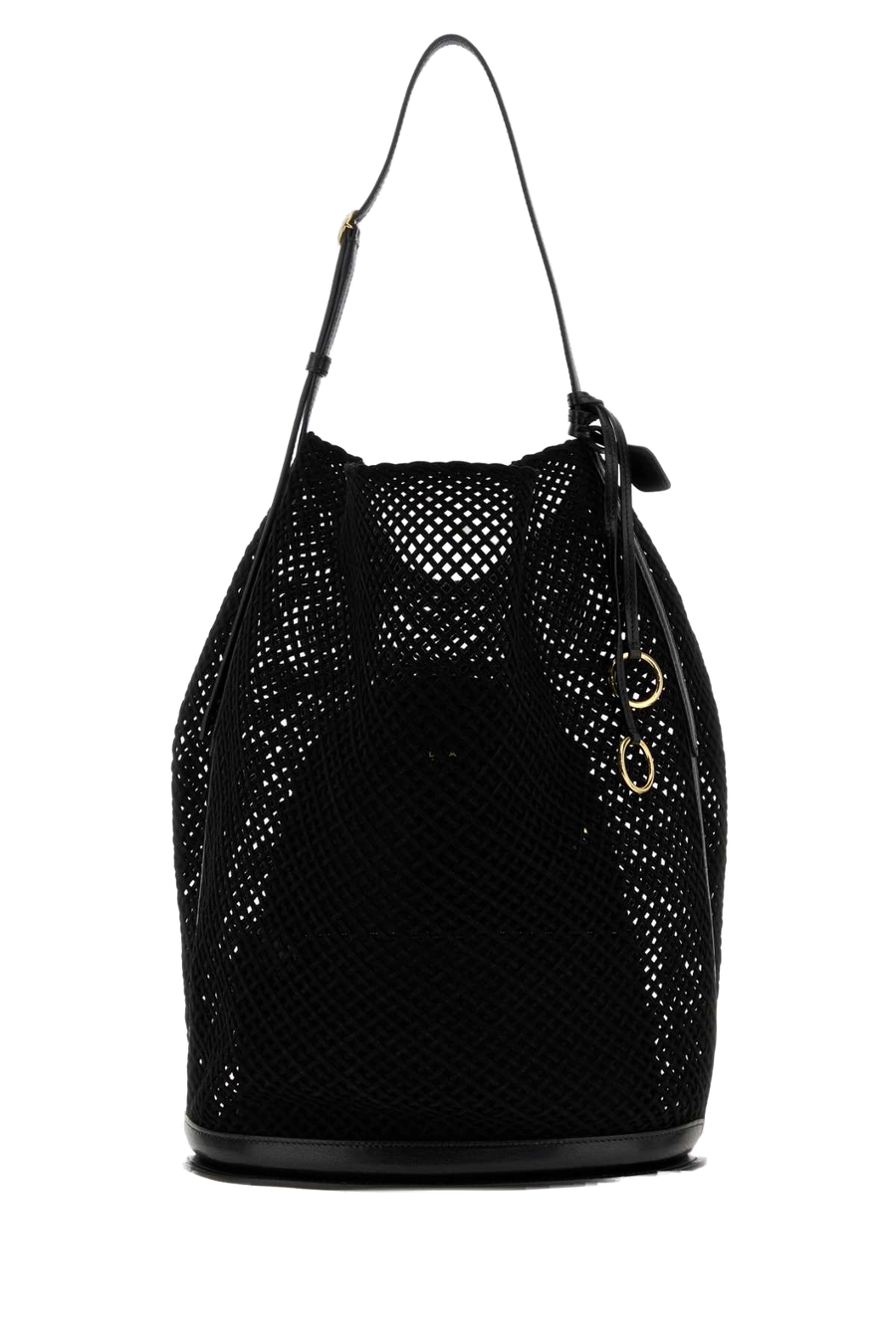 Black Mesh Large Hip Bucket Bag Noir Borse A Mano