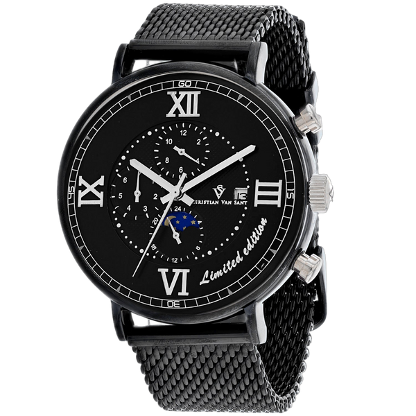 Christian Van Sant Stainless steel case watch in black
