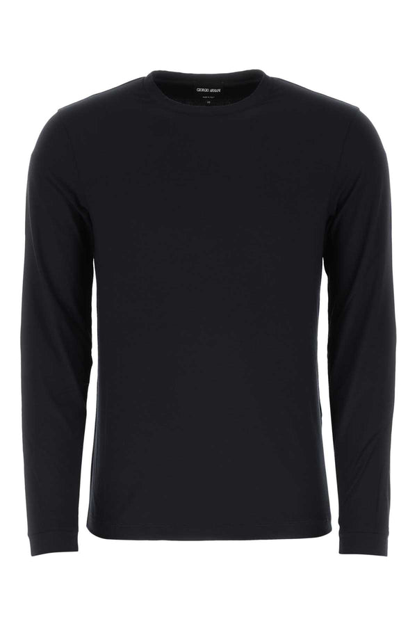Navy Exterior: Viscose Elastane T-shirts And Polos
