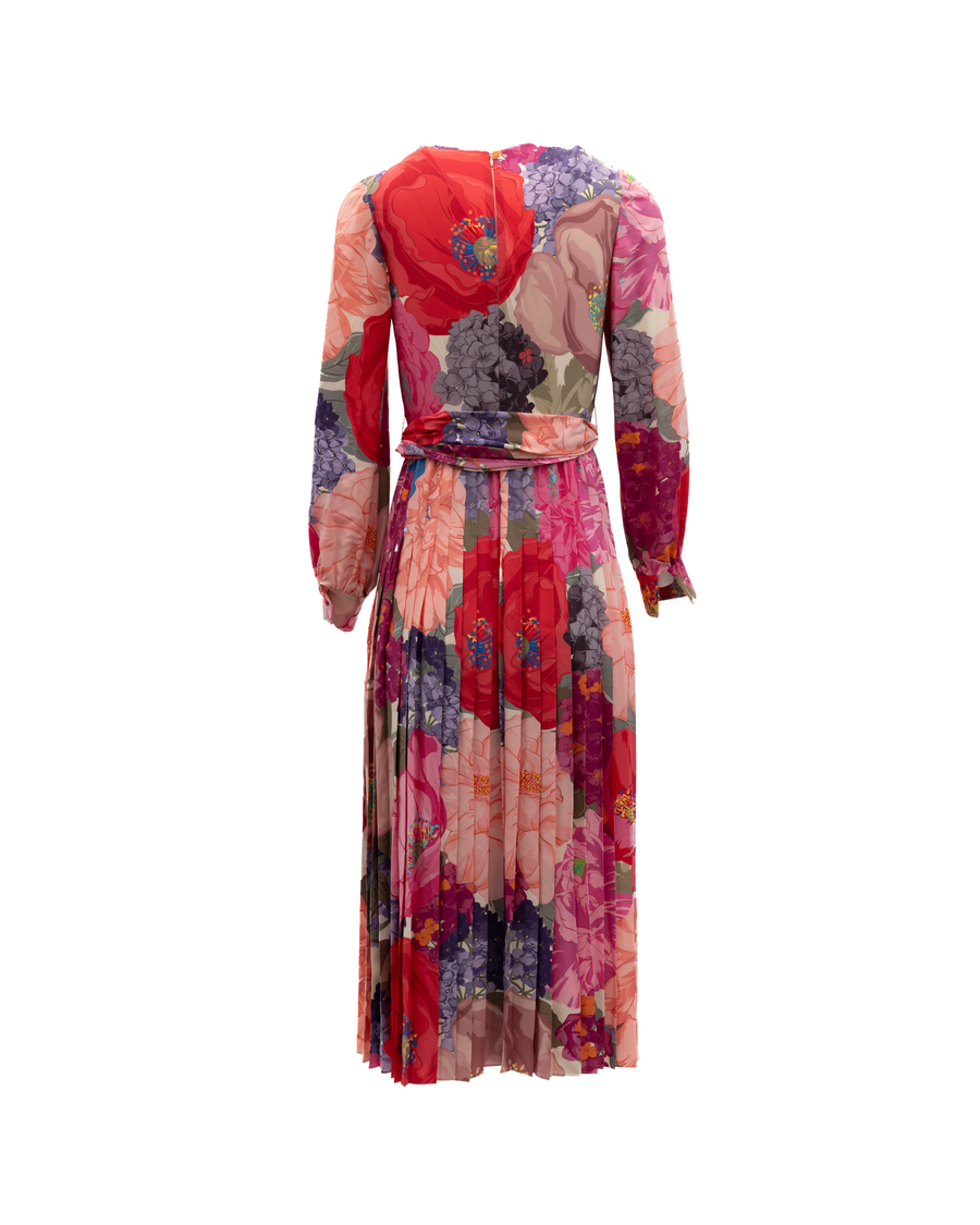 Multi-Floral Women Dress Purple