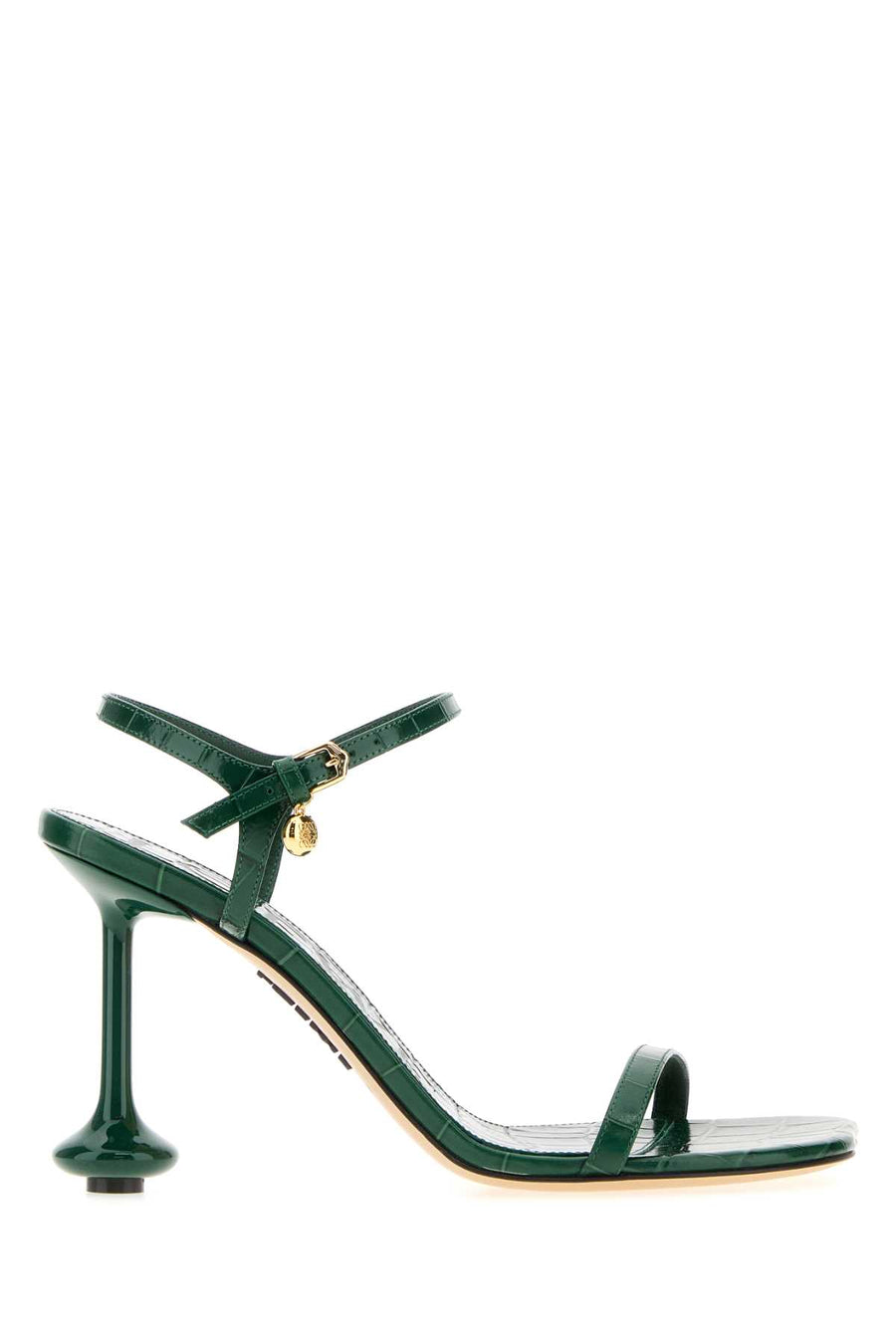 Dark Green Leather Toy Sandals Emerald Sandali