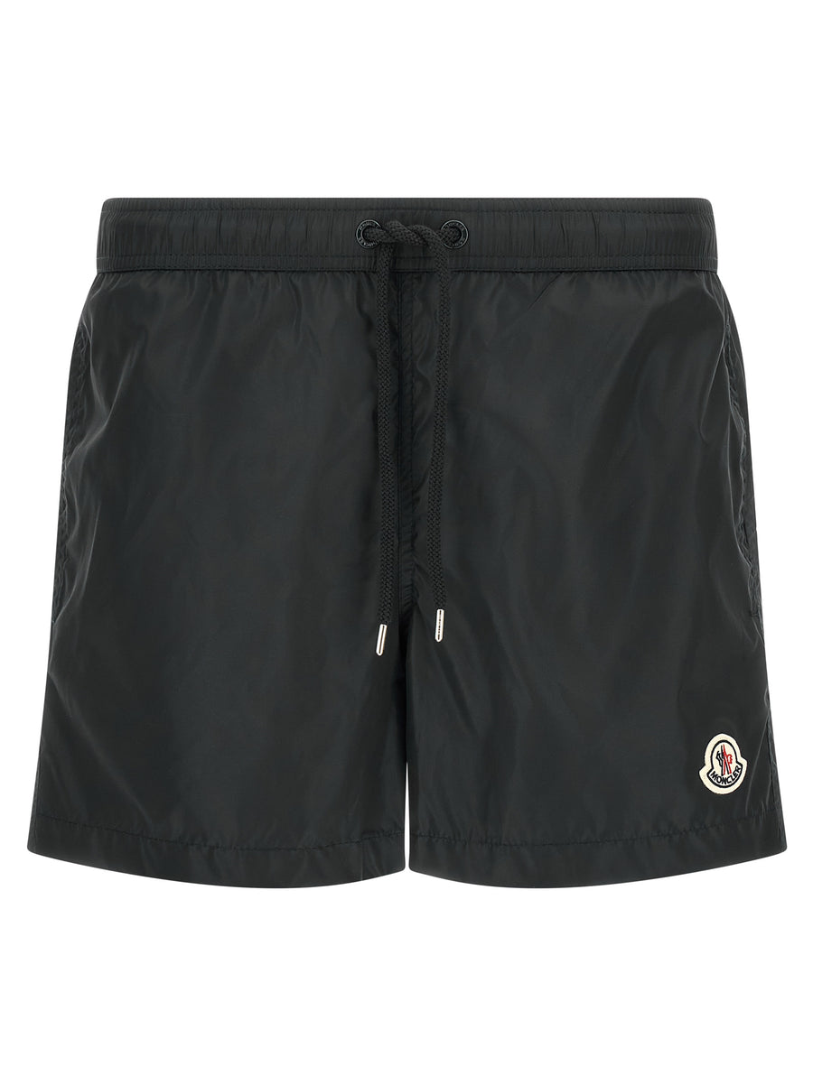 Moncler 100% Polyamide swim shorts in black