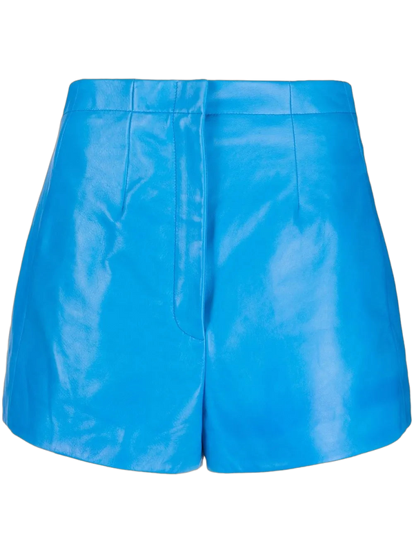 Ferragamo Leather shorts in blue
