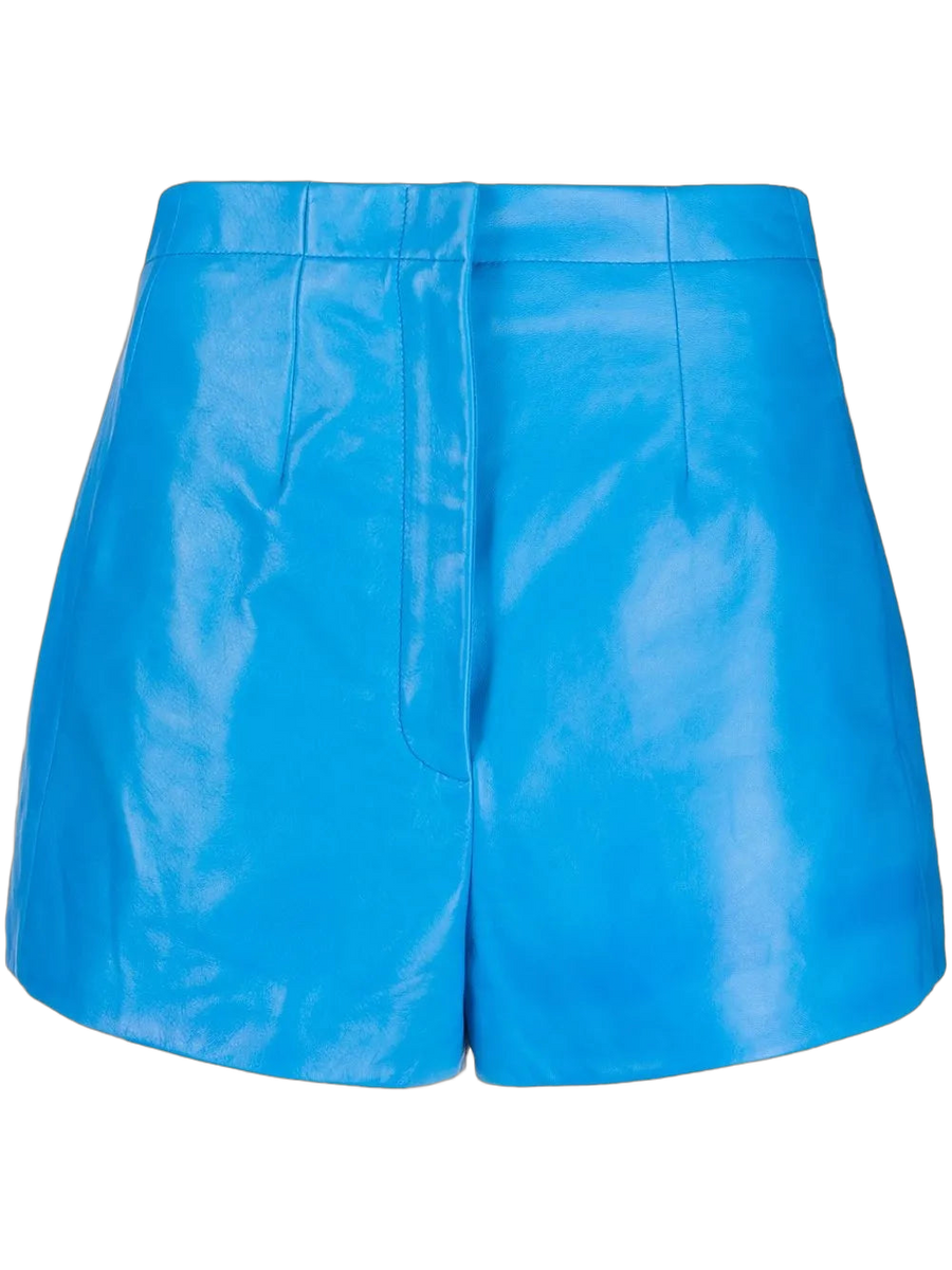 Ferragamo Leather shorts in blue