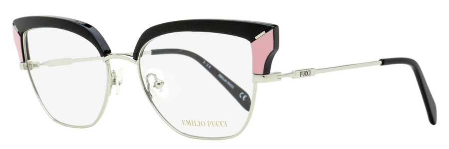Pucci Geometric Butterfly Eyeglasses Ep5147 005 Black-Palladium 55mm Black/palladium Metal/plastic (acetate)