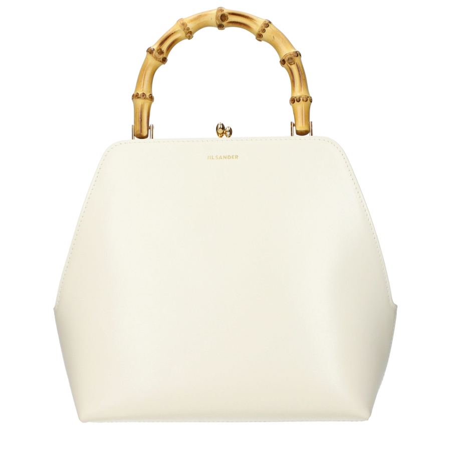 Jil Sander Leather top handle bag in beige