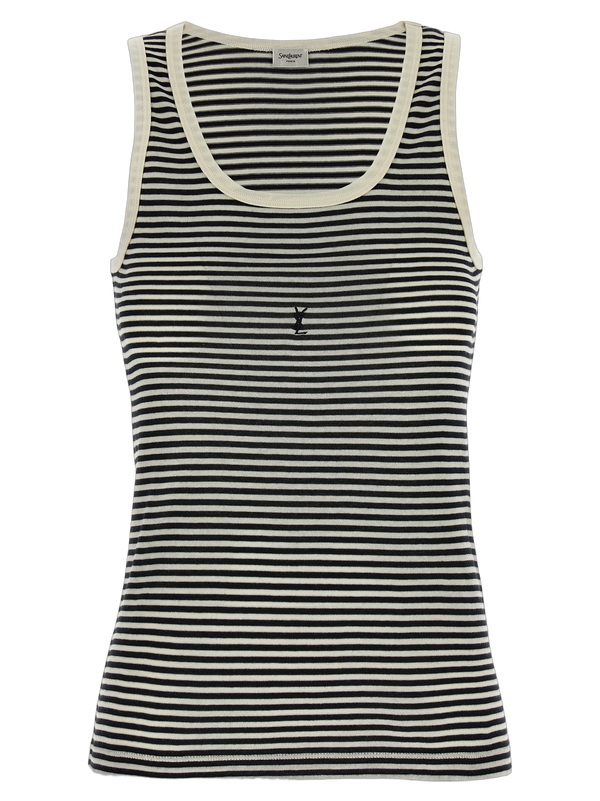 Saint Laurent 100% cotton tank top in multicolor