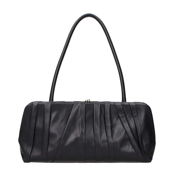 Jil Sander Leather shoulder bag in black