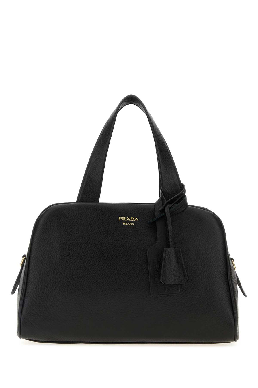 Prada Textured leather shoulder bag in black