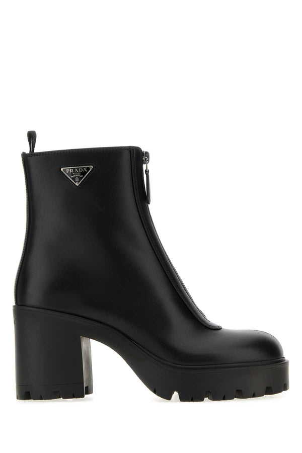Black Leather Ankle Boots Nero Mocassini