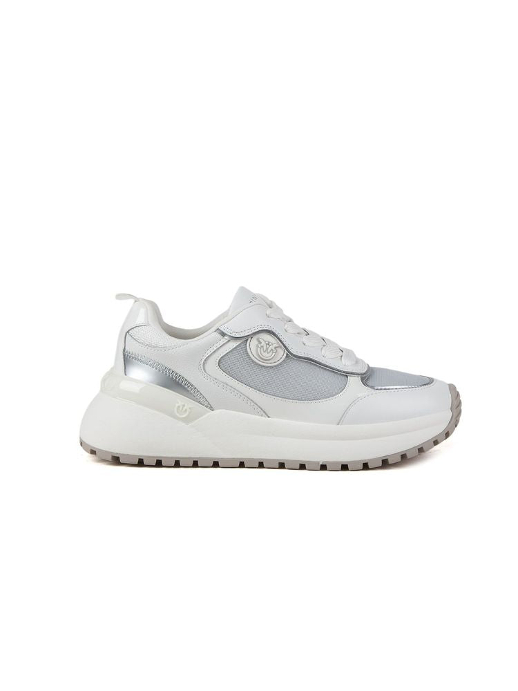 Pinko 62% Calf leather (Bos Taurus) sneaker in light grey