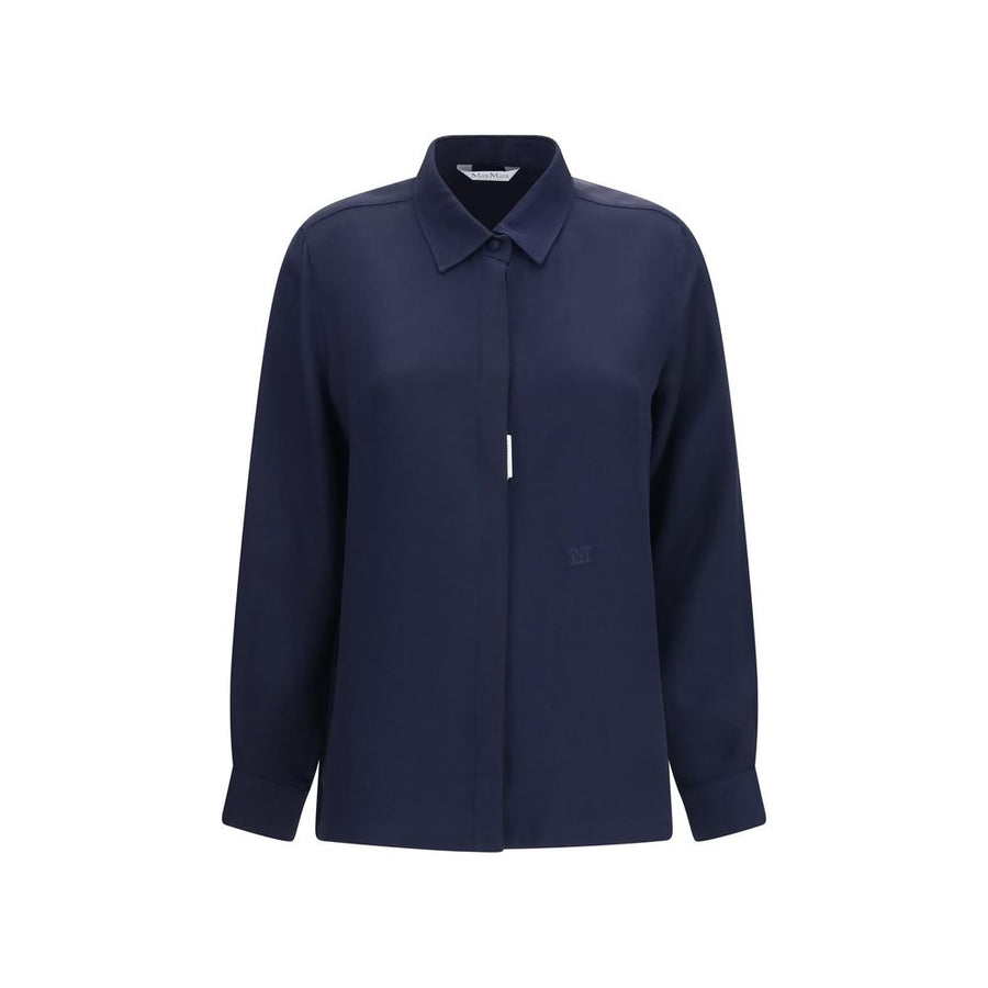 Max Mara 100% Silk shirt in navy