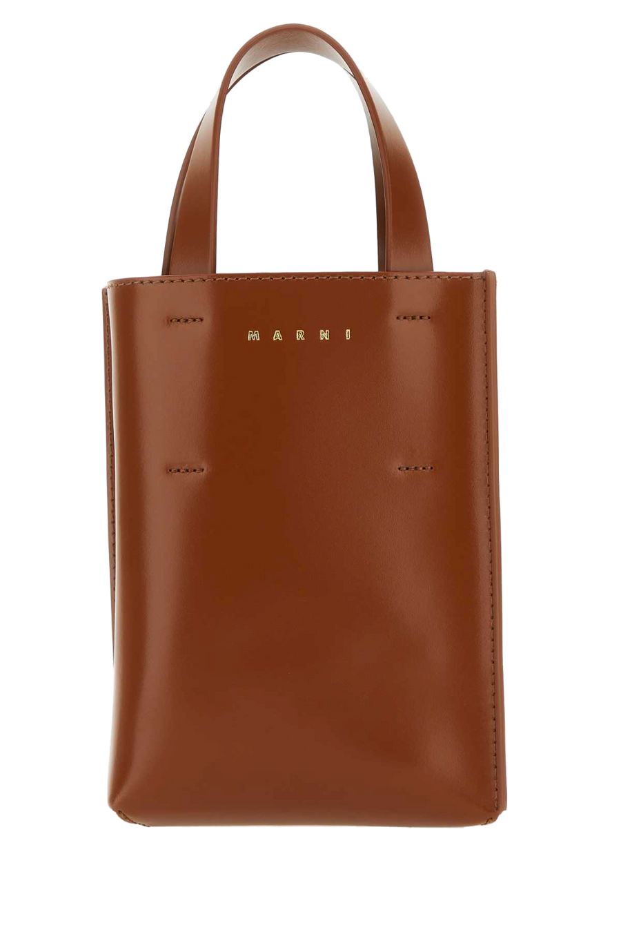 Marni Exterior: 100% Bovine leather top handle bag in brown