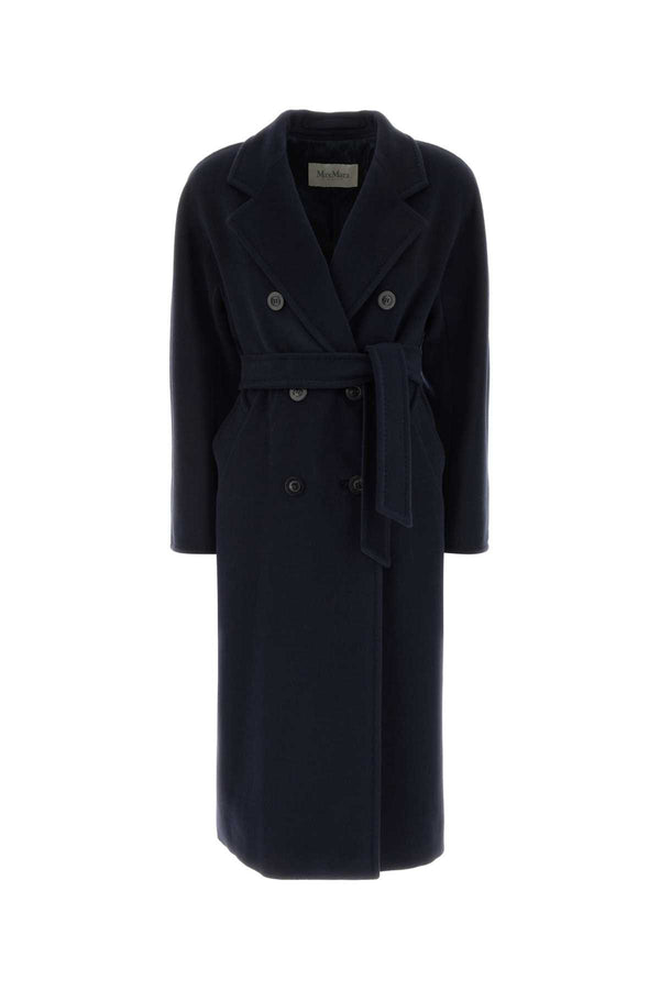 Navy Blue Wool Blend Madame Coat Blu Marino Cappotti