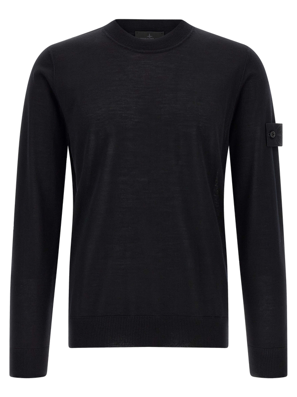 Stone Island 100% virgin wool sweater in black