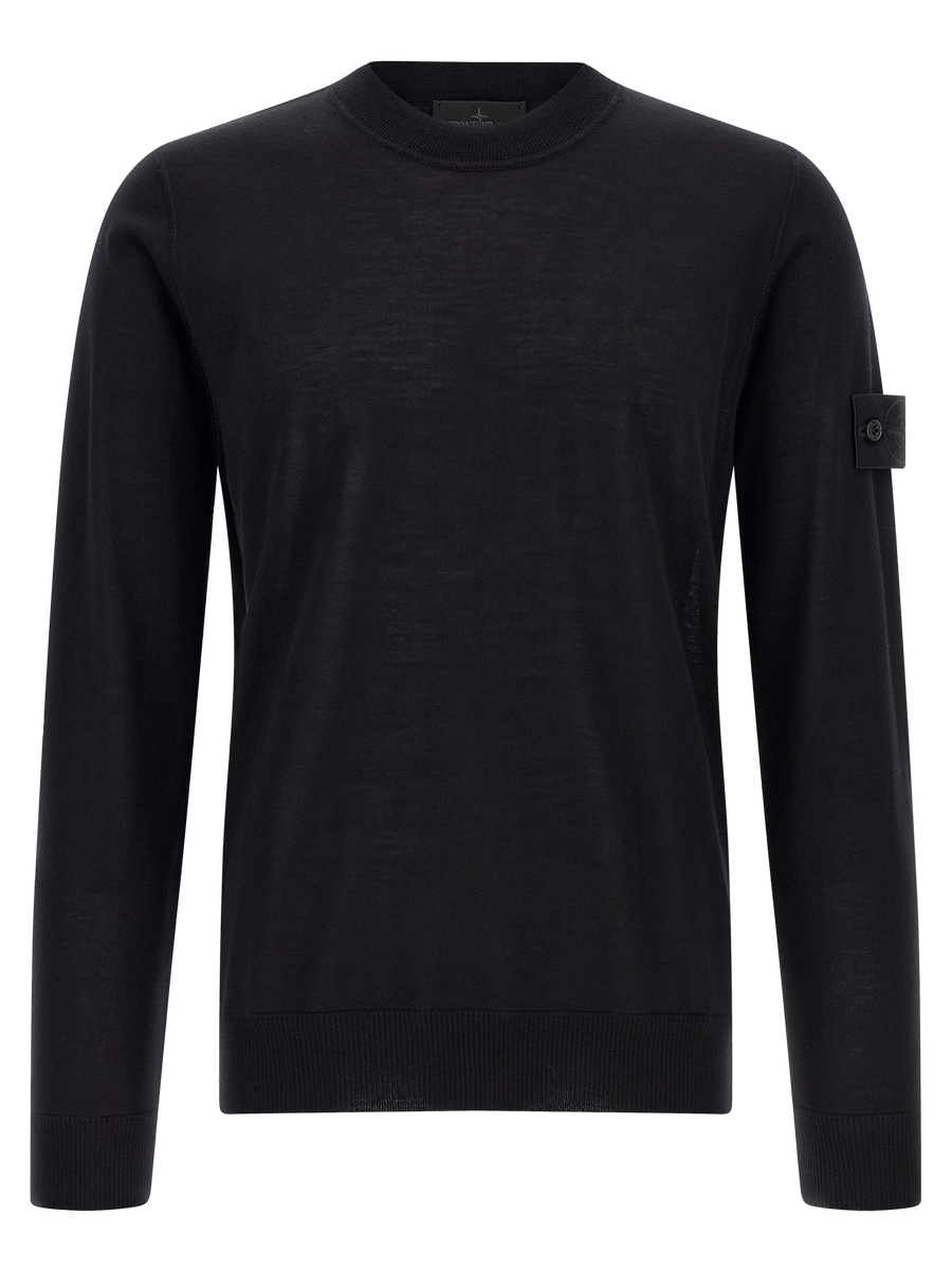 Stone Island 100% virgin wool sweater in black
