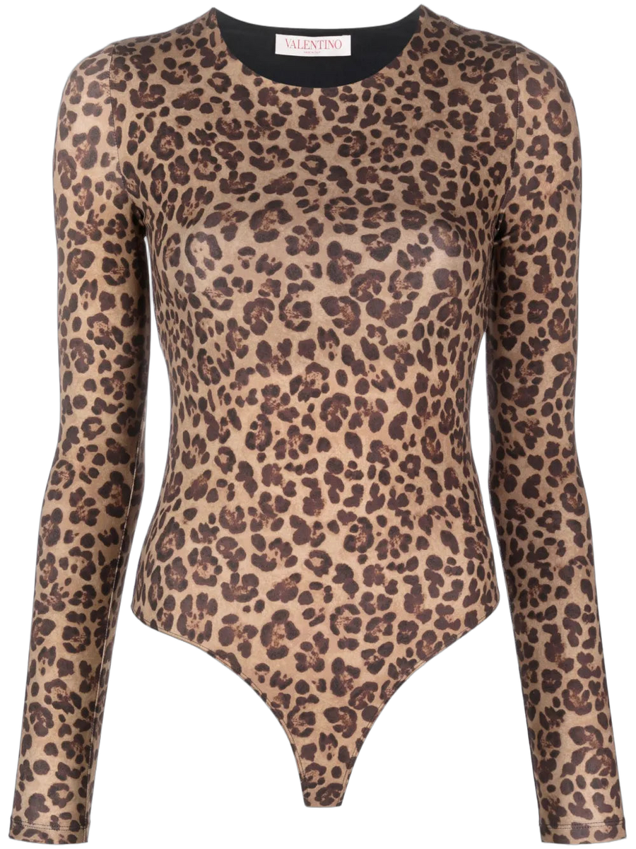 Valentino Stretch jersey bodysuit in beige