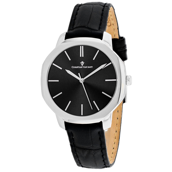 Christian Van Sant Stainless steel case watch in black