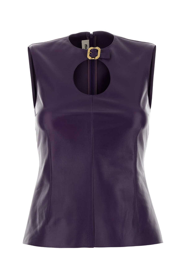 Miu Miu Pelle Exterior: 100% Lamb tank top in purple
