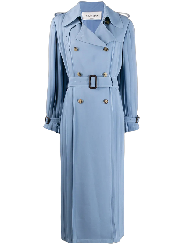 Valentino Silk trench coat in blue