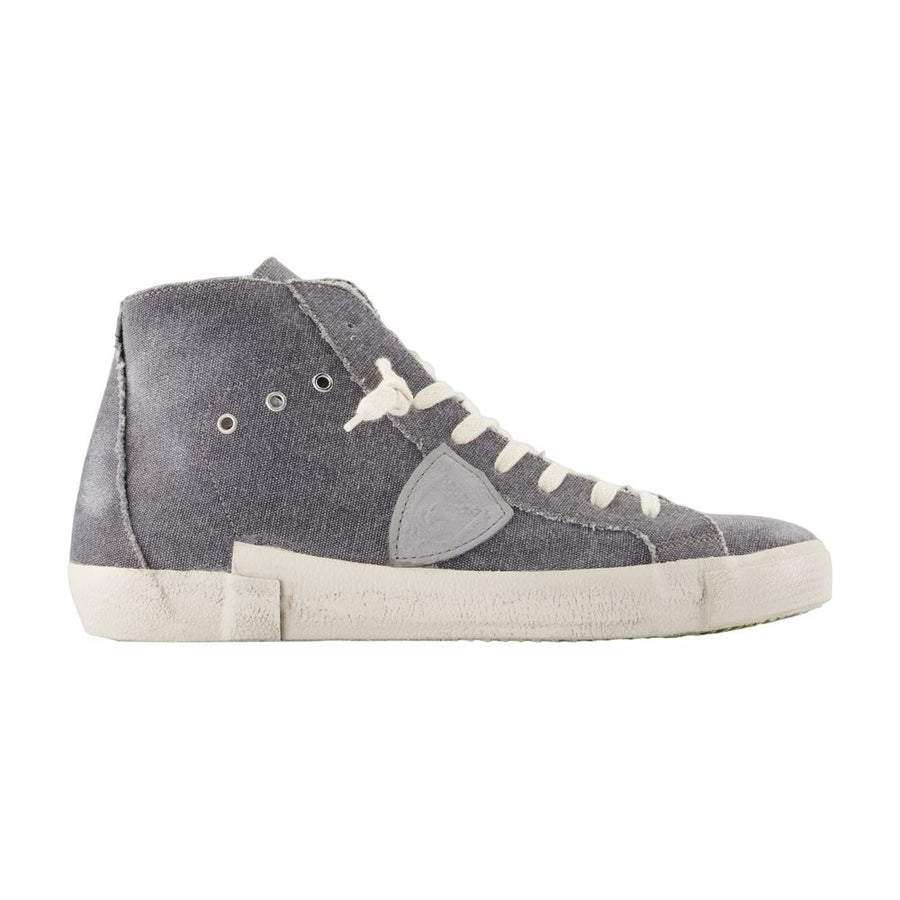Philippe Model canvas high-top sneaker in gray