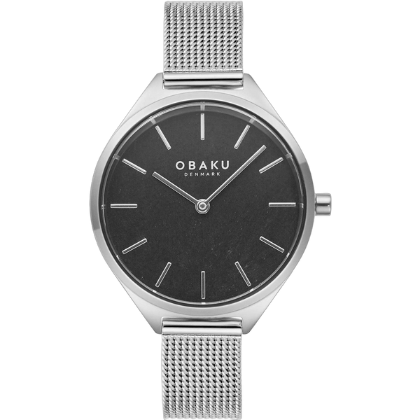 Obaku Stainless steel case watch in black
