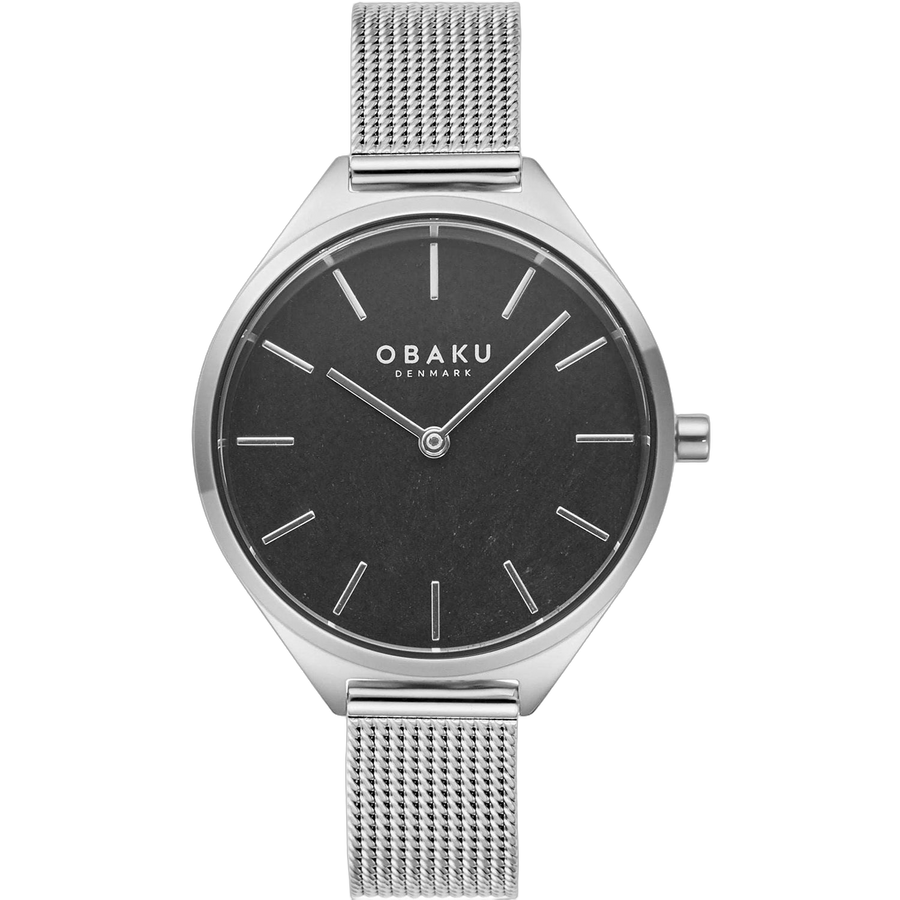 Obaku Stainless steel case watch in black