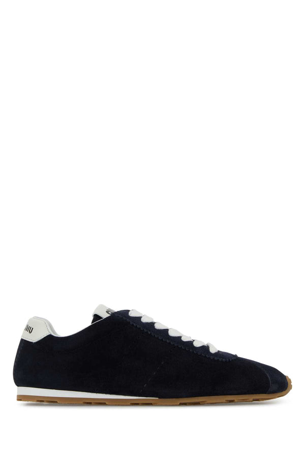 Miu Miu Exterior: 100% Suede sneaker in navy