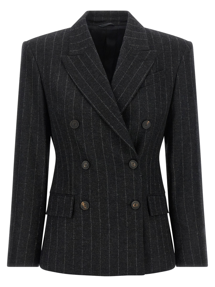 Brunello Cucinelli Virgin wool and cashmere blend blazer in gray