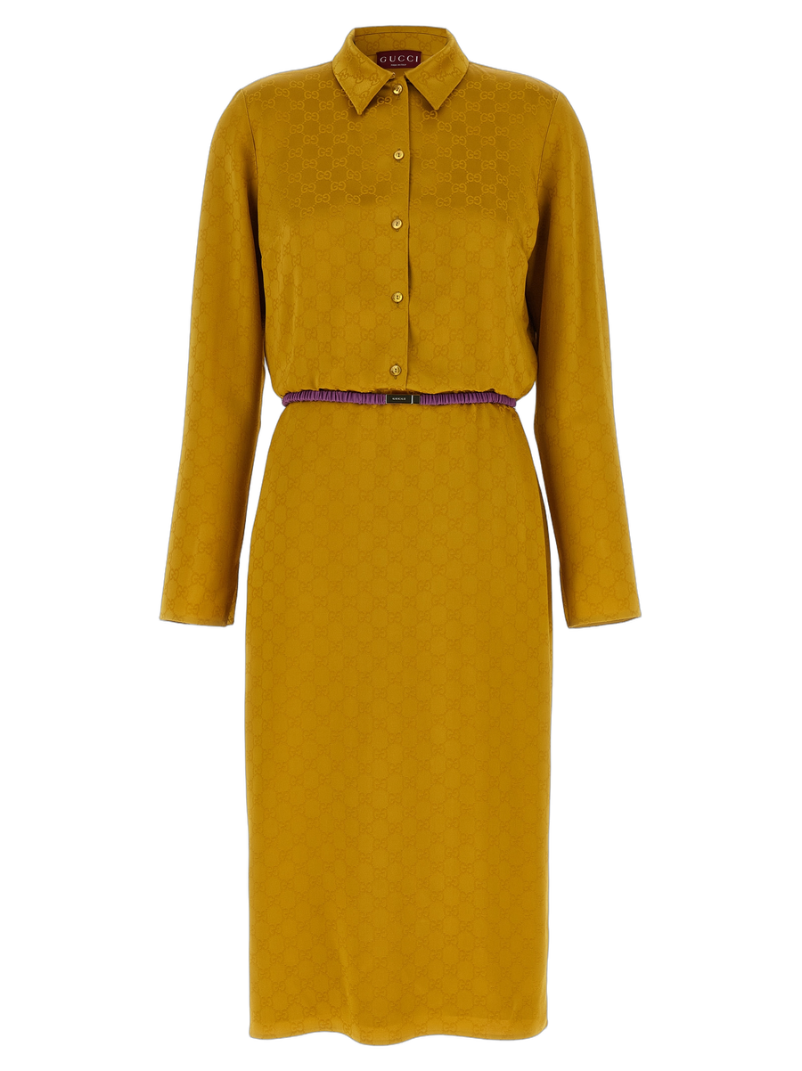 Gucci 55% Viscose dress in yellow