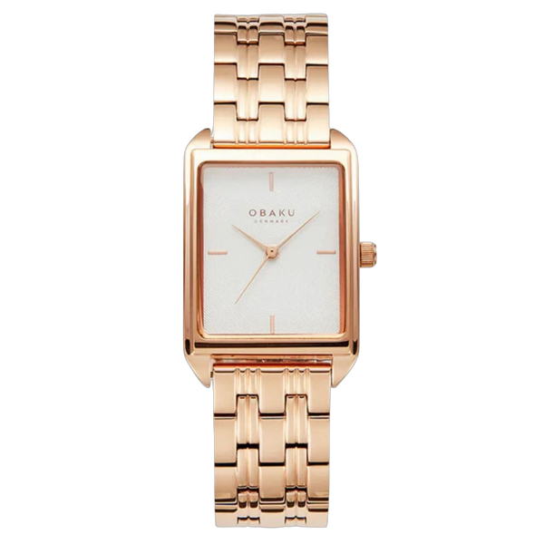Obaku Stainless steel case watch in rose gold