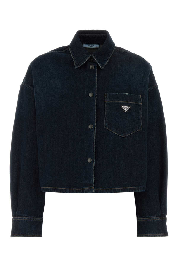 Denim Shirt Bleu Exterior: Cotton Camicie