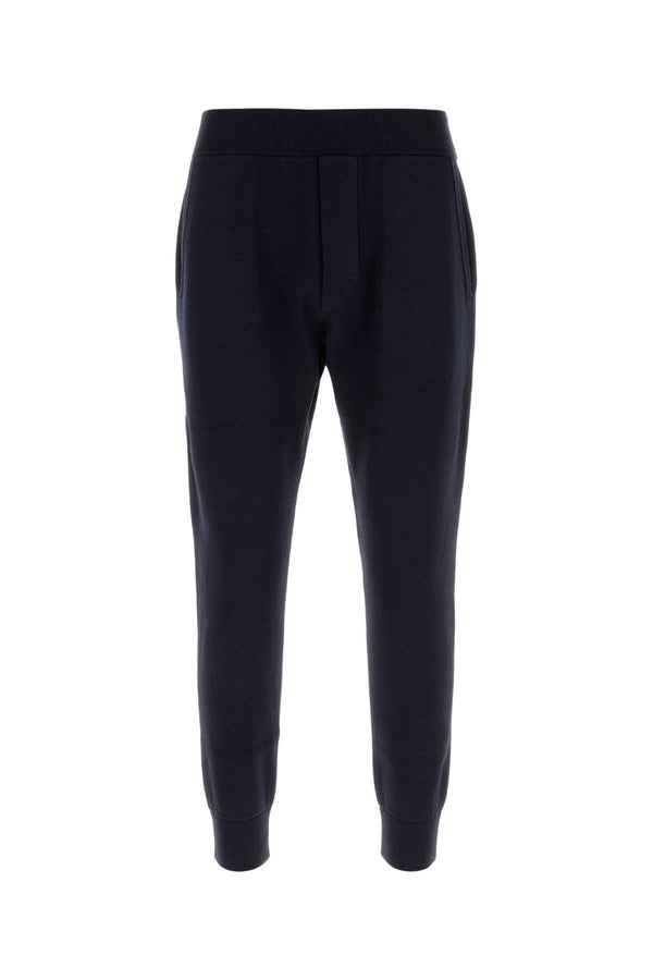 Navy Blue Knit Joggers Navyblue Exterior: Viscose Polyester Pantaloni