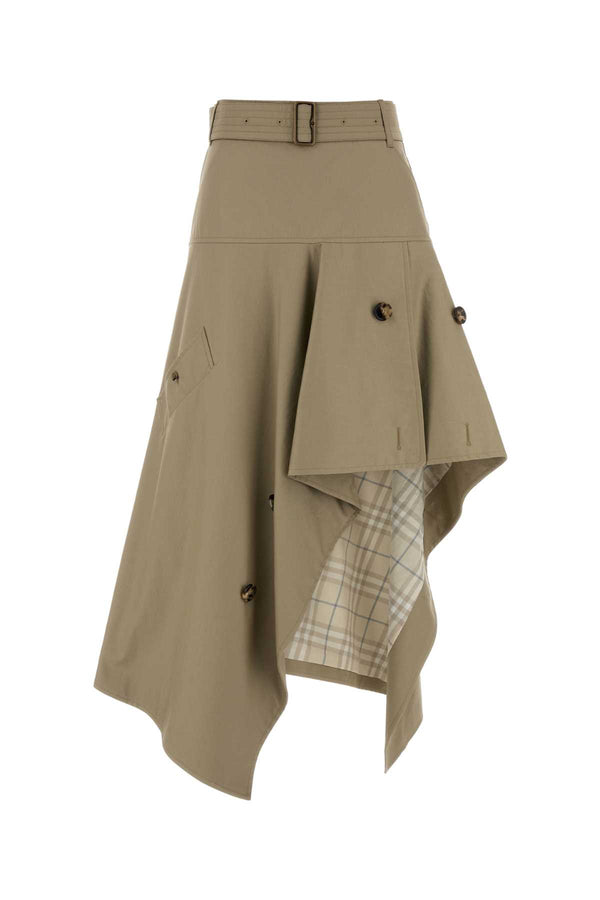 Cappuccino Gabardine Skirt Saltmarshbeige Gonne