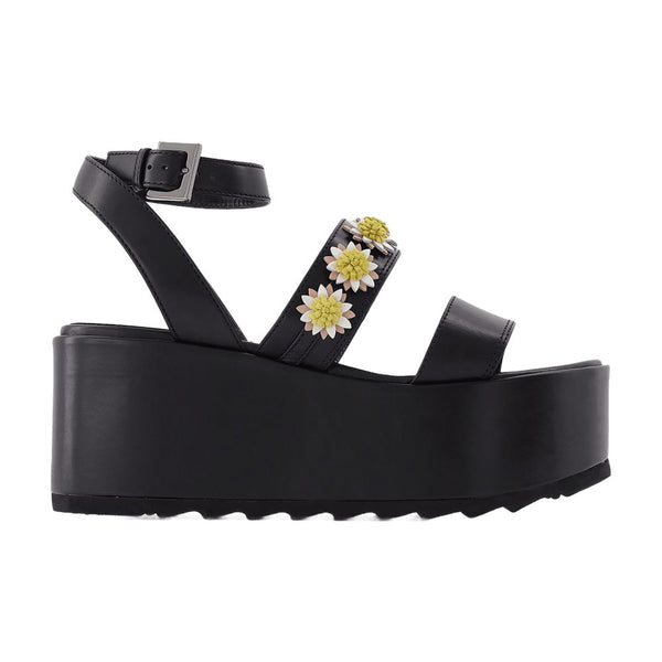 Fabrizio Viti Leather platform sandal in black