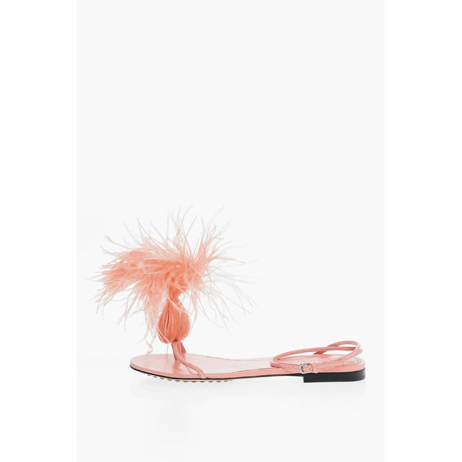 Bottega Veneta Lambskin leather flat sandal in pink