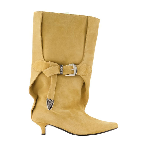 Aj1508 Boots - Toga Pulla Leather Khaki Cowhide Shoes /