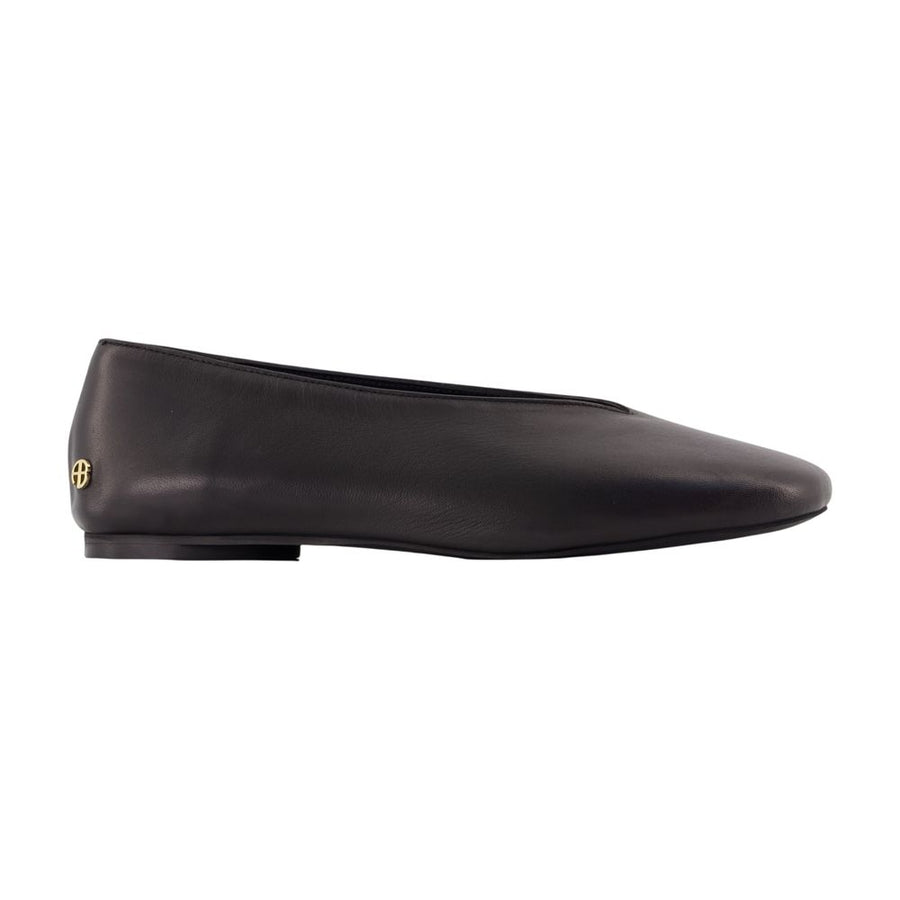 Anine Bing Calfskin flat in black