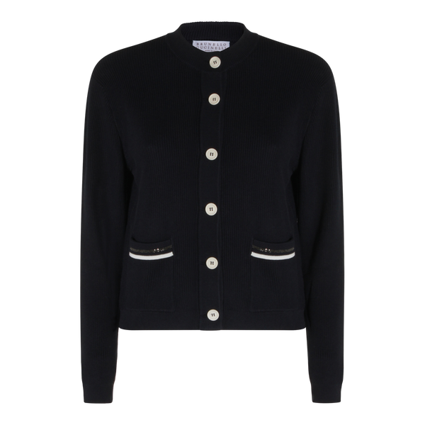 Brunello Cucinelli 100% Cotton cardigan in black