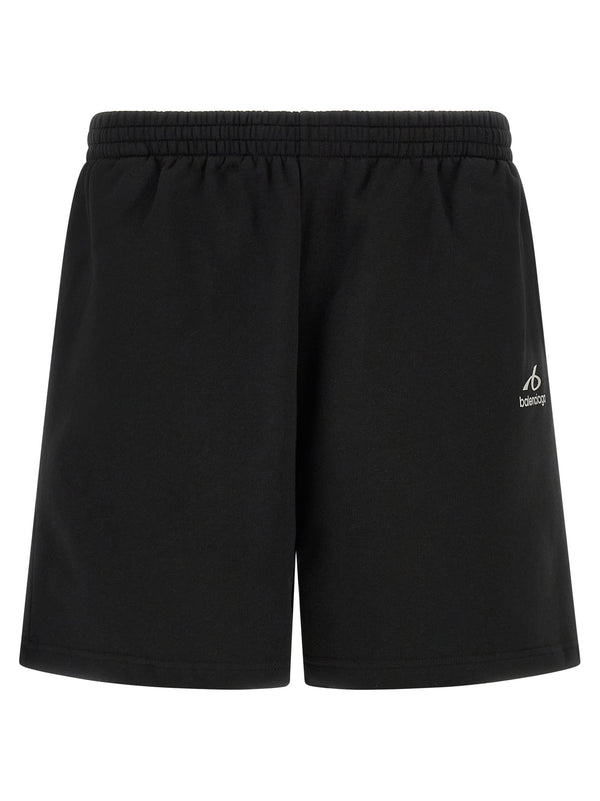 Black Cotton Bermuda Shorts
