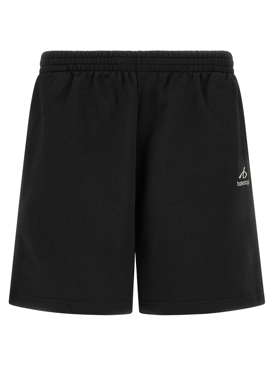 Black Cotton Bermuda Shorts