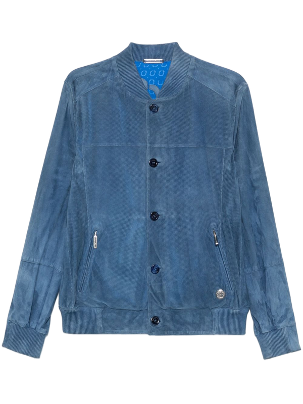 Stefano Ricci Outer: Leather 100% jacket in blue