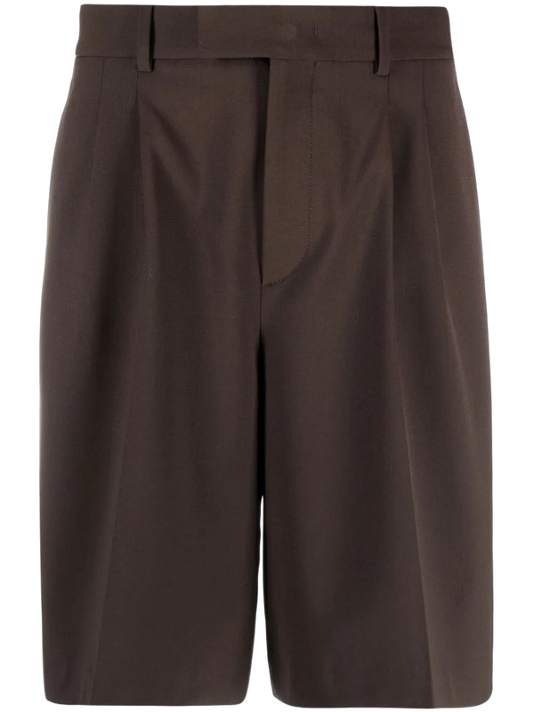Valentino Virgin wool-blend shorts in brown