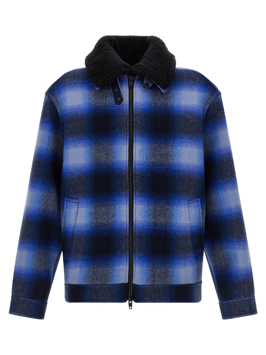 Blue Virgin Wool Bomber Clothing