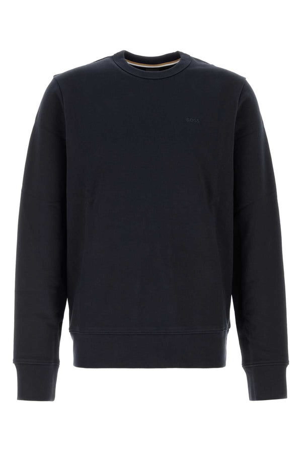 Midnight Blue Cotton Sweatshirt Darkblue Exterior: Maglieria