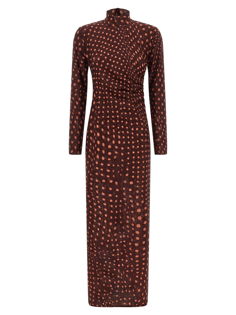 Bordeaux Polyamide Long Dress