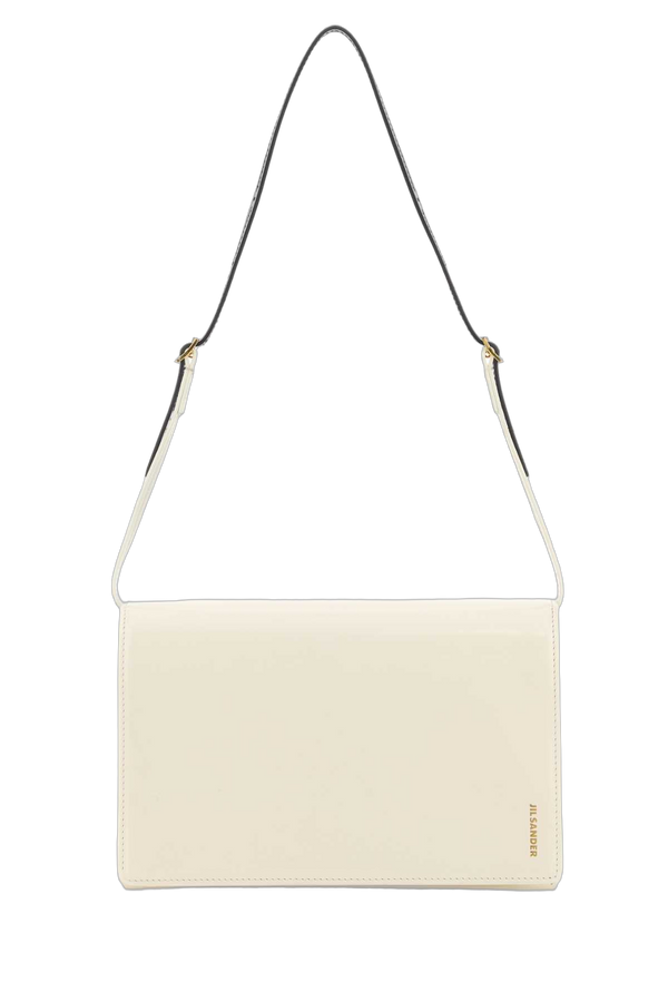 Jil Sander Exterior: 100% Calf Lining: 100% Leather Finishing: Golden metal shoulder bag in beige