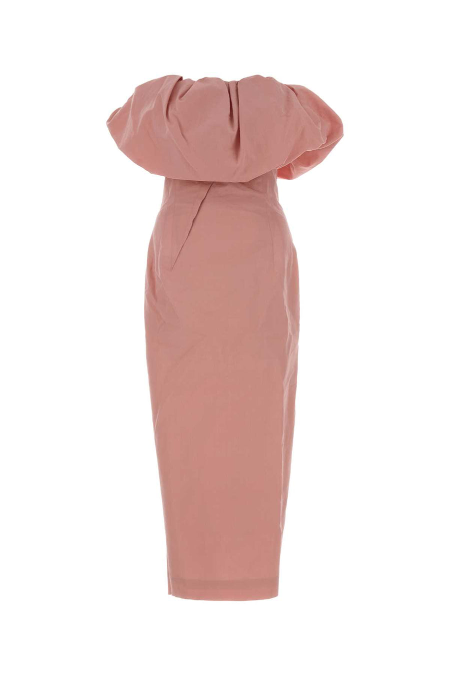 Pink Cotton Blend Dress Exterior: Silk Abiti